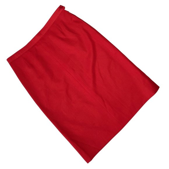 Raphael (Italy) Twill Cotton Blend Waist Dart Pencil Skirt Red (Valentino) : L